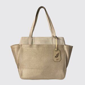 DVF On The Go Gold Canvas Tote Bag